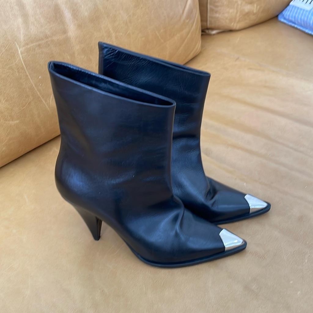 Retrofete Women's Heeled Short Leather Boots Size 37 Us 7
